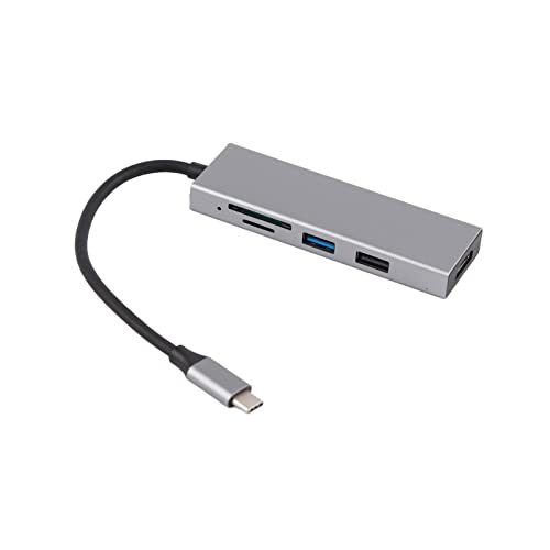 Zunate 5 in 1 USB C Hub, 5 Gbit/s Übertragungs USB C Adapter mit USB3.0, USB2.0, 100 W PD, SD Kartensteckplatz, TF Kartensteckplatz, 4K HDMI Schnittstelle, Weithin Kompatibler Typ C Hub von Zunate