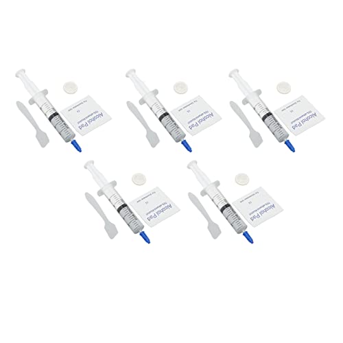 Zunate 5 teilige Performance Wärmeleitpaste, 3,2 W/m.k. Kein Metall Wärmeleitfett für Kühlprozessoren, Grafikkarten und Kühlkörper (10 ml, 0,53 oz) von Zunate