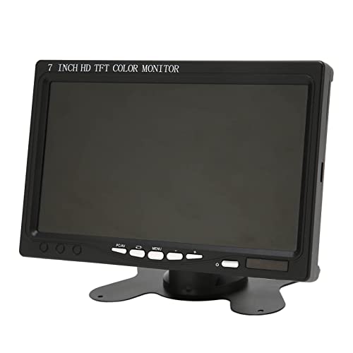 Zunate 7-Zoll-Monitor, Tragbarer AV/VGA/HDMI-Automonitor, 1024 X 6007 PC-Monitor, mit Drehbarem Ständer und Eingebautem Lautsprecher, für CCTV/TV/Kamera/DVR(EU) von Zunate