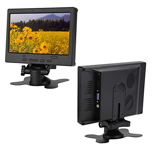 Zunate 7-Zoll-TFT-LCD-, 16: 9 800: 1 1024 X 600 250 Cd/M² LED-Hintergrundbeleuchtung 1080P HD- mit Ständer, Unterstützung für HDMI/VGA/AV, für/Car Display/CCTV von Zunate