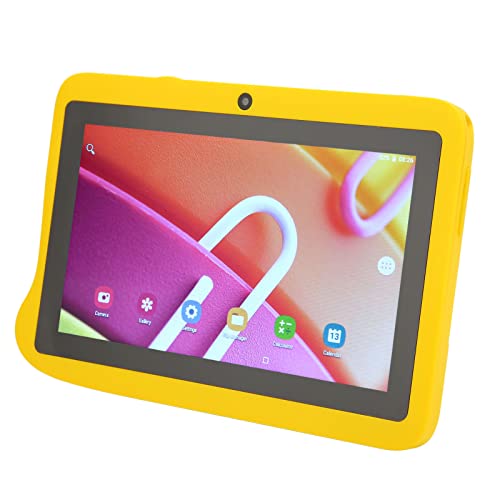 Zunate 7-Zoll-Tablet für Kinder für Android, 4 GB RAM, 32 GB ROM, 128 G Expand, 5 G Dual Frequency WiFi, Kids Edition-Tablet mit Inhalten für Kinder, Unterstützung für Google Plays(Gelb) von Zunate