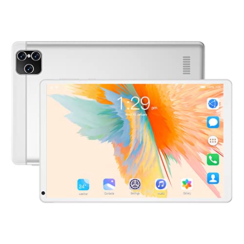 Zunate 8 Zoll Tablet für Android 10, 2 G 32 G ROM 5 G WiFi Dual Band 3 G Internet Telefonie Tablet, für Mt6592 Octa Core, 4500 mAh Akku, Zwei Lautsprecher, 200 W Vorne, 500 W von Zunate