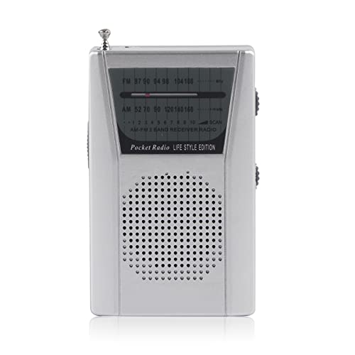 Zunate AM-FM-Radio, Tragbares Handradio mit Eingebautem Lautsprecher, Batteriebetriebenes Taschen-Transistorradio, Notfallradio, um Nachrichten in Echtzeit zu Erhalten, für Reisen Im Freien von Zunate
