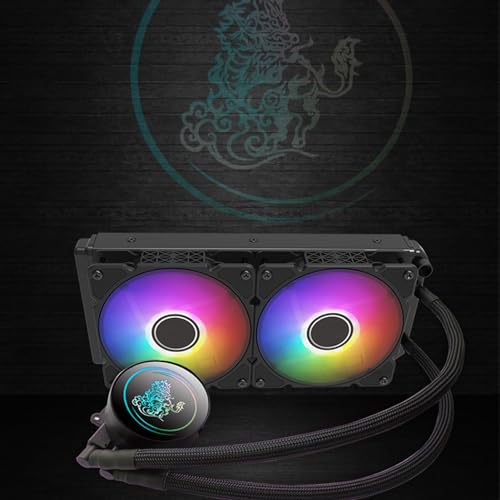 Zunate ARGB-CPU-Flüssigkeitskühler, AIO-CPU-Wasserkühler, 240-mm-Kühler mit Zwei 120-mm-PWM-Lüftern, 4-Pin-PWM-adressierbare RGB-Kühlerlüfter, Flüssigkeitskühlsystem für LGA 2066 2011 von Zunate