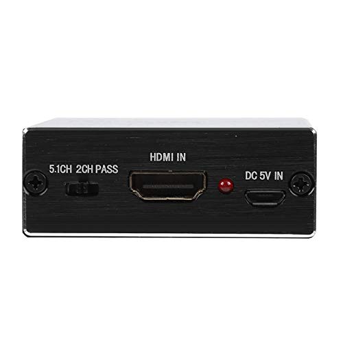 Zunate Bindpo Audio-Splitter, 4K * 2K-HDMI-Audio-Splitter-Extraktor-Konverter HDMI-zu-HDMI + SPDIF + 3,5-mm-Audioausgang, Unterstützung des Pass/2.0CH/5.1CH-Audiomodus von Zunate