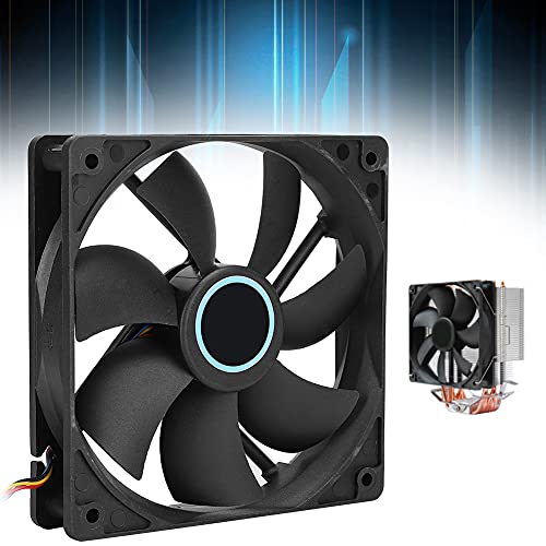 Zunate CPU-Lüfter, 4-poliger Computer-CPU-Lüfter Ultra-leiser Kühlkörper mit 6 Messing-Wärmerohr 40 CFM Hydrauliklager für 775/1155 Desktop 1366 (Schwarz) von Zunate