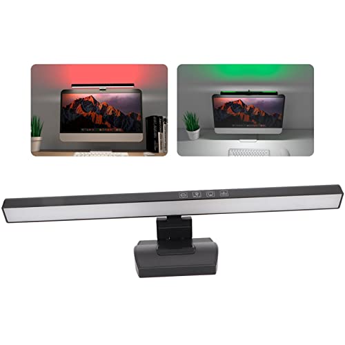 Zunate Computer Monitorlampe, 7 Farben RGB, Stufenlos Dimmbar, Touch Control Bildschirmmonitor Lichtleiste für Augenpflege, E Reading LED Arbeitslampe, Platzsparende Home Office von Zunate