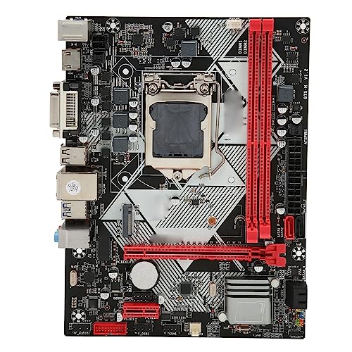 Zunate Computer-Motherboard, B75 H LGA1155 M ATX-Gaming-Motherboard, 2 DDR3 16 GB, Realtek 8111 Gigabit-Netzwerkkarte, SATA3.0, SATA2.0, HDMI, VGA, PCI E 16X, DVI, USB3.0, USB2.0 von Zunate