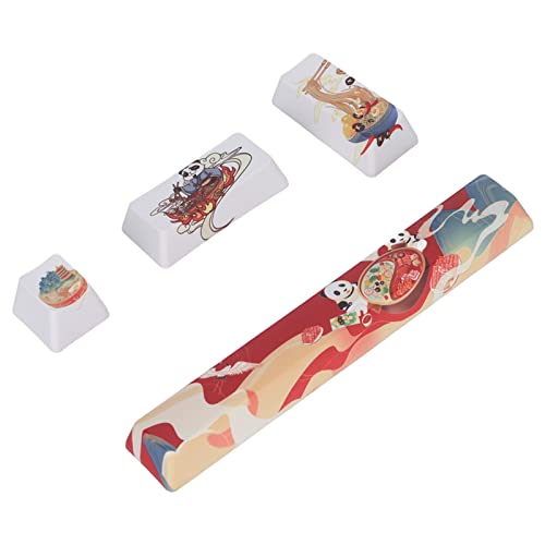Zunate DIY PTB-Tastenkappen, Personalisierte DIY-Tastenkappe Hot Pot Panda-Tastenkappe Space Esc Enter-Tastatur Enter Mechanische Tastatur Universal-Ersatz-Tastenkappe von Zunate