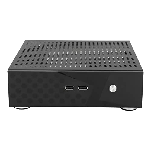 Zunate Desktop-Computergehäuse, C60 (2.0) -ITX-Gehäuse aus Aluminiumlegierung, HTPC-Computergehäuse, für Heimvideocomputer, Hotelcomputer, Selbstbedienungsterminals von Zunate