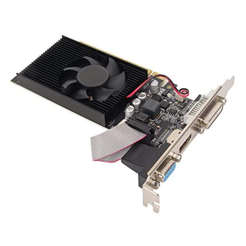 Zunate Desktop-Grafikkarte, GT610 64bit 2G DDR3 Grafikkarte mit Lüfter, HDMI, DVI, VGA, PCI Express 1.1 X16, 48 Stream Prozessor Videospiel-Grafikkarte von Zunate