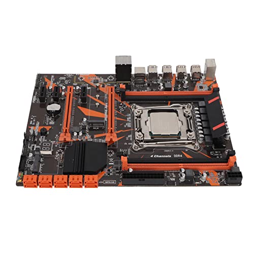 Zunate Desktop Motherboard, 10xSATA3.0 5xPCIe 4xDDR4 Speicher Computer Motherboard NVME M.2 Schnittstelle LGA 2011 Motherboard, Computer Motherboard für PC Ersatz von Zunate