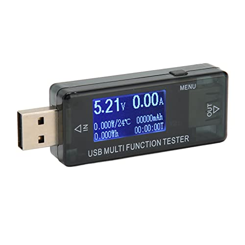 Zunate Digitaler USB Tester, KWS MX16 0–5,5 A 4–30 V USB Leistungsmesser, LCD Display, Hochpräzises Multimeter, USB Spannungsstromtester, für Powerbanks, Wandladegeräte, Kabel von Zunate