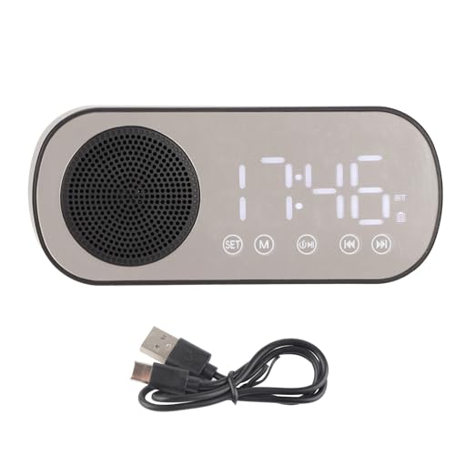 Zunate Digitaler Wecker mit Lautsprecher, Bluetooth 5.0, Kabelloser HiFi Radiowecker, Tragbarer FM Spiegel, Doppelwecker, für Reisen mit Schwerem Schläfer Zunate Digitaler Wecker mit Lautsprecher, Bluetooth 5.0, Kabelloser HiFi Radiowecker, Tragbarer FM Spiegel, Doppelwecker, für Reisen mit Schwerem Schläfer von Zunate