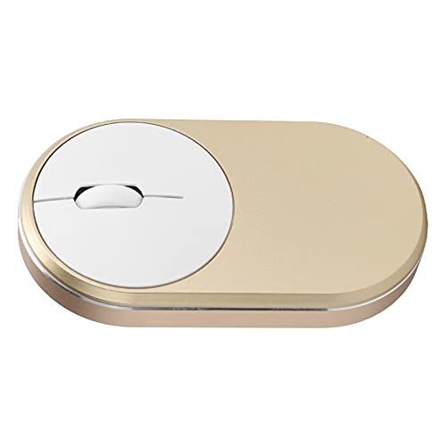 Zunate Drahtlose Bluetooth-Maus, 2,4-GHz- und USB-Empfänger, Ergonomische 4-Wege-Rollendesign-kostenpflichtige Optische Maus für Notebook/Desktop-Computer/Büro/Heim/Gaming (Gold) von Zunate