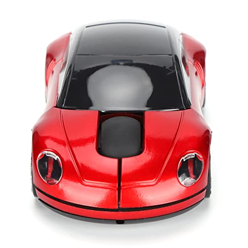 Zunate Drahtlose Maus, 2,4 G -autoförmige Fotoelektrische Mäuse, Unterstützt Intelligente Energiespartechnologie, Ergonomisches Design, für Spiele, Büro (Rot) von Zunate