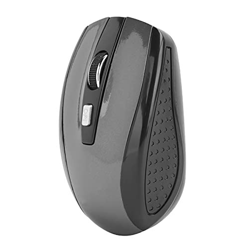 Zunate Drahtlose Maus, 2,4 GHz mit USB-Empfänger, 6 Tasten, Optische Tracking-Maus mit 1600 DPI, Ergonomische Silent-Maus, für Notebook-Computer-Laptop-Spiele (Grau) von Zunate