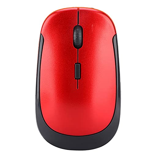 Zunate Drahtlose Maus, Ultradünne 2,4G 1200DPI USB Drahtlose Maus Ergonomische Optische Positionierungsmaus Smart USB-Empfänger Ergonomisches Design für PC-Laptop (Rot) von Zunate