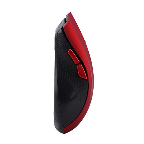 Zunate Drahtlose Maus, universell einstellbar 2400DPI 2,4 GHz Drahtlose tragbare optische Gaming-Maus Mechanische Mäuse Mäuse für PC Computer Laptop-Spiele Home Office(rot) von Zunate