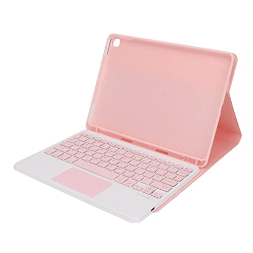 Zunate Drahtlose Tablet Tastaturhülle für IOS Tablet, Pinke Tastaturhülle mit Stifthalter und Magnetischer Abnehmbarer Tastatur, 3 rutschfeste Standwinkel, USB C, für Arbeit von Zunate