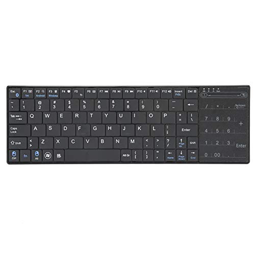 Zunate Drahtlose Tastatur, ultradünne Bluetooth-Tastatur mit Touchpad-Ziffernblock für PC/TV/Computer, 88 Tasten Drahtlose Tastatur für Windows/für Android/für OS X/für iOS von Zunate
