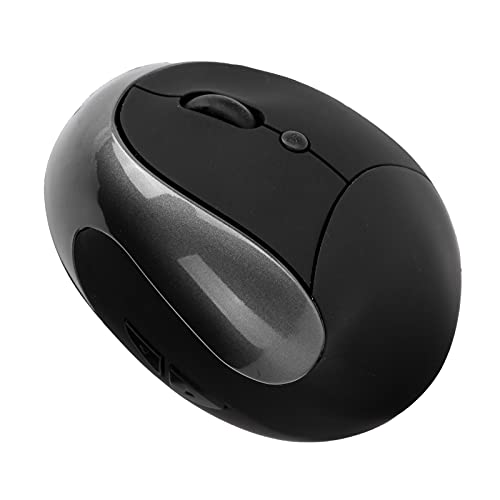 Zunate Drahtlose Vertikale Ergonomische Maus, 2,4 GHz mit USB-Empfänger, 6 Tasten, Einstellbare Optische Maus mit 800/1200/1600 DPI, für Laptop-Desktop-PC-Computer (Schwarz) von Zunate