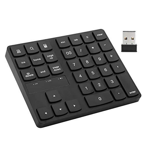 Zunate Drahtlose Zifferntastatur, Digital Numpad 35 Tasten Ergonomische Ziffernblock-Tastatur mit 2,4 G USB-Empfänger und 10 M Arbeitsabstand für Laptop/PC/Desktop von Zunate