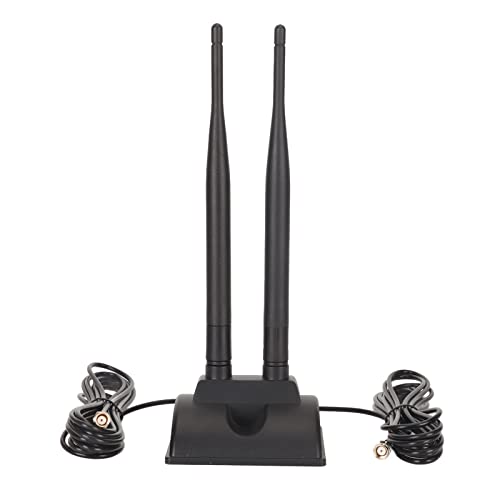 Zunate Duale WLAN-Antenne, 2,4 GHz, 5 GHz, 5,8 GHz, 6 DBI, High-Gain-Antenne, RP-SMA-Stecker mit Magnetfuß, für WLAN-Router, PCIE-WLAN-Netzwerkkarte, USB-WLAN-Adapter von Zunate