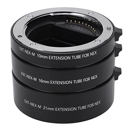 Zunate EXT-NEX-M Metall-Autofokus-Makro-Verlängerungsrohr-Adapterring (10 Mm + 16 Mm + 21 Mm) für E-Mount A7 NEX-Kamera A7 A7R A7S A7II A7RII A7M2 A7SII NEX-3 NEX-3N NEX-3R von Zunate