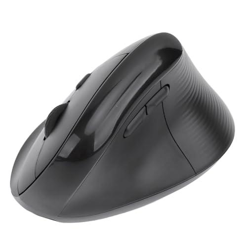 Zunate Ergonomische Kabellose Maus, Rechte Vertikale Kabellose Maus mit 6 Tasten, Optische Dual-Mode-vertikale Mäuse, 4 Einstellbare DPI 1200/1600/2400/4000, für Laptop, PC (Black) von Zunate
