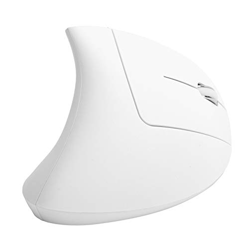 Zunate Ergonomische Vertikale Maus, 2,4 G Drahtlose Optische Spielemaus, RGB-Hintergrundbeleuchtung, Einstellbare 4-stufige 2400DPI, 6 Tasten für PC/Laptop Desktop (H1 vertikale weiße Maus) von Zunate