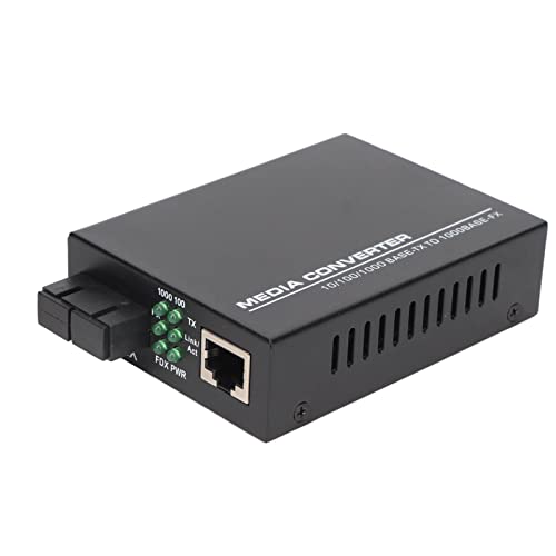 Zunate Ethernet Switch Konverter 850 Nm 1000 Mbit/s SC, 2 Glasfaser Multimode, RJ45, Automatische Aushandlung, Glasfaser Ethernet Transceiver, Optischer Port, LED Anzeige (EU-Stecker) von Zunate