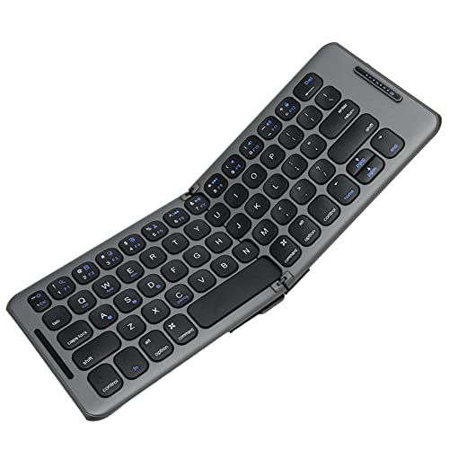 Zunate Faltbare Bluetooth-Tastatur, Kabellose Wiederaufladbare Tastatur mit 65 Tasten, Unterstützung für Mehrere Geräte, für IOS OS X Windows Android PC-Tablets von Zunate
