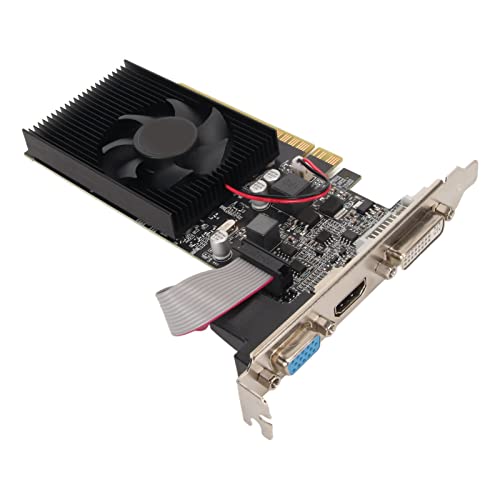 Zunate GT610 Grafikkarte, 1 GB DDR3 64 Bit PC Grafikkarten, PCI Express X16, Einzellüfter Luftkühlung, Unterstützt VGA DVI HDMI von Zunate