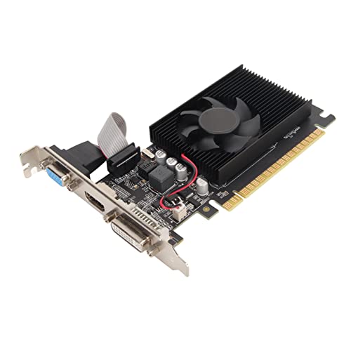 Zunate GT610 Grafikkarte, 2 GB DDR3 64 Bit PC Grafikkarten, PCI Express X16, Einzellüfter Luftkühlung, Unterstützt VGA DVI HD Multimedia Schnittstelle von Zunate