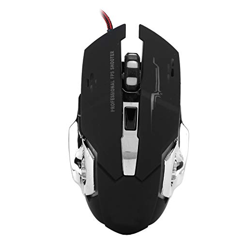 Zunate Gaming-Maus, 800-3200 DPI einstellbare kabelgebundene Maus, 7-Farben-LED-leuchtende ergonomische E-Sport-Maus für Desktop-Laptop-PC von Zunate