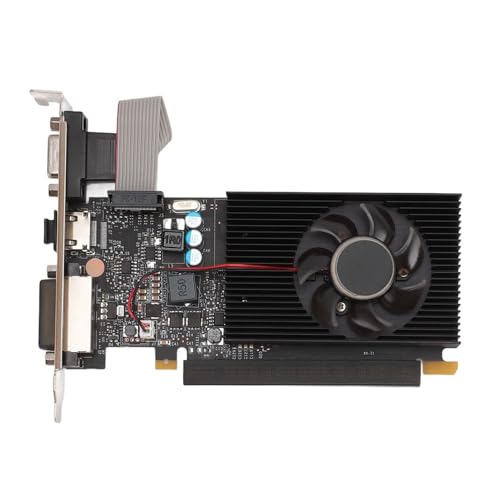 Zunate Grafikkarte, GT710 2 GB DDR3 Speicher Gaming Grafikkarte mit Lüfter, 64 Bit Speicherbitbreite, PCI Express 2.0 16X Steckplatz für Büro und Gaming von Zunate