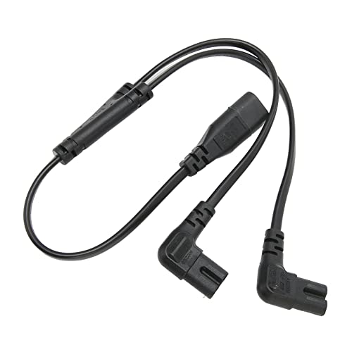 Zunate IEC320 C8 Stecker auf Dual C7 Buchse Netzkabel 1 in 2 Out AC Power Y Splitter Ladekabel für LCD , Schreibtischlampe, Lautsprecher, Drucker, Kameras von Zunate