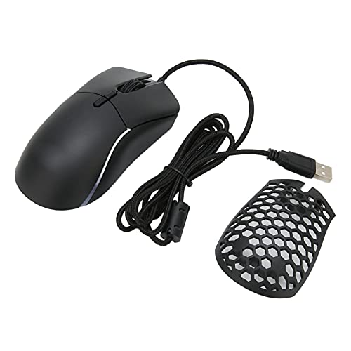 Zunate Kabelgebundene Maßgeschneiderte Gaming-Maus, Wabengehäuse Austauschbar – 7 Programmierbare Tasten – 12800 DPI und Gegengewicht Einstellbar – Optische Mäuse mit RGB-Hintergrundbeleuchtung von Zunate