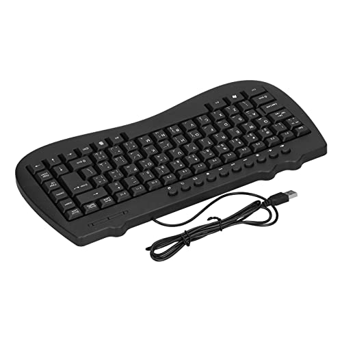 Zunate Kabelgebundene -USB-Tastatur, KB‑301B 87 Tasten,Ergonomischer Universal Computer Laptop PC Mute Ultraflache Tastaturen Schreibmaschine, für Büro/Zuhause (Arabisch) von Zunate