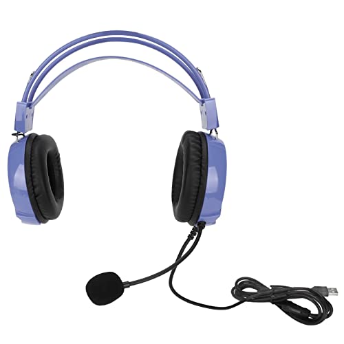 Zunate Kabelgebundenes Gaming-Headset mit Kraftvollem Sound, Anpassbarem, Komfortablem Design, Umfassender Kompatibilität, Omnidirektionalem Mikrofon, Schwanenhals-Strohhalm (Lila) von Zunate