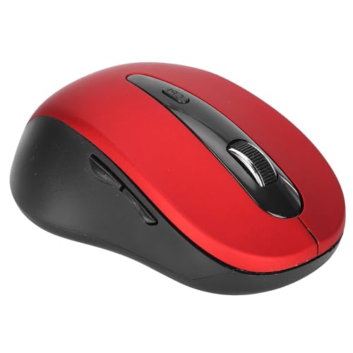 Zunate Kabellose Bluetooth-Maus, 6 Tasten,800-1200-1600 DPI Einstellbar,Vier-Wege-Scrollrad Optische Gaming-/Büro-Maus Mäuse, für Notebook-Tablet-PC-Computer (Rot) von Zunate