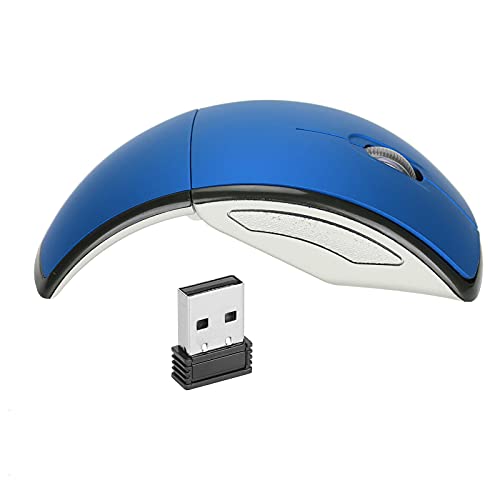 Zunate Kabellose Computermaus, Schlanke Tragbare 2,4 G Ergonomische Kabellose Maus mit USB-Empfänger, 3 Tasten, 1600 DPI USB-Maus für Büro-Laptop-Notebook-Tablet (Blau) von Zunate