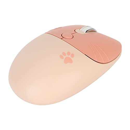 Zunate Kabellose Maus mit Niedlicher Katze, Kabellose Maus mit 3 Stufen DPI 2,4 G, Leichte, Geräuschlose Maus für Laptop PC Computer (Milchtee Farbe) von Zunate