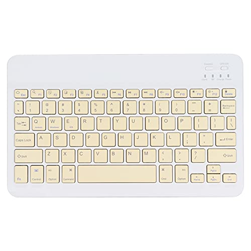 Zunate Kabellose Tastatur, 10 Zoll Ultra-Slim Anti-Rutsch Silent Type Schnelle Tragbare Tastatur,Ergonomische Schreib-Scheren-Tastatur,für Handys Tablet-Computer Notebook-Computer(Gelb) von Zunate