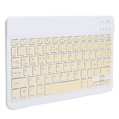 Zunate Kabellose Tastatur, Bluetooth 3.0 Tragbare -Wireless-Bluetooth-Spanisch-Tastatur, für Telefone/Tablets/Laptops/und Desktop-Computer Schreibmaschinen-Tastatur(Gelb) von Zunate
