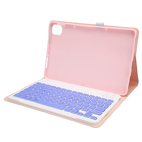 Zunate Kabellose -Tastatur, ultradünne 11-Zoll-Tablet-Telefon-PC-Tastatur mit Folio Smart-Lederschutzhülle und 100-mAh-Akku für Pad 5 / Pro 5 (Rosa) von Zunate