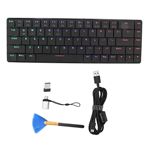 Zunate Kabellose mechanische Tastatur mit 3 Modi, 69 Tasten, Bunte RGB-Gaming-Tastatur, unterstützt 2,4 G, USB-Kabel vom Typ C, eingebauter wiederaufladbarer 3000-mAh-Akku von Zunate