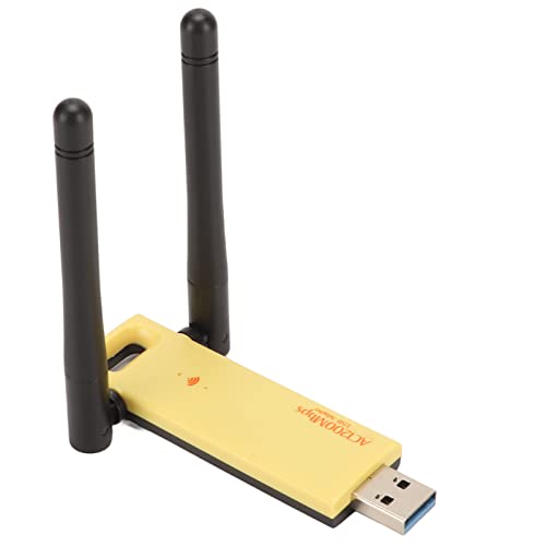 Kabelloser USB-WLAN-Adapter, 2,4-GHz-5-GHz-Dualband-WLAN-Adapter für PC-Laptops, USB-WLAN-Karte mit 2 3-dBi-High-Gain-Antennen, USB-Computer-Netzwerkadapter von Zunate