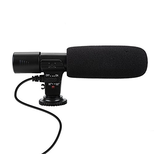 Zunate Kondensatormikrofon, Hochempfindliches Kameramikrofon Unidirektionales Interviewaufzeichnungsmikrofon mit Windsheid für Kameras, Camcorder und Audiorecorder von Zunate